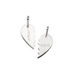 Pingente De Prata 925 Coração Duas Metades