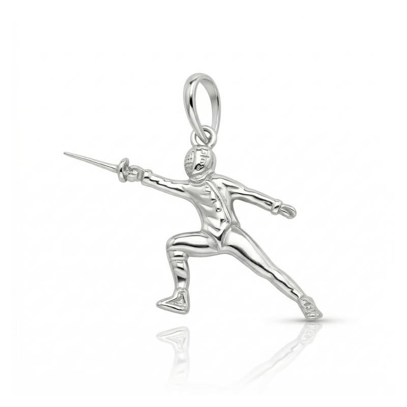 Pingente De Prata 925 Esgrimista