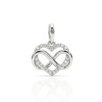 Pingente Em Prata 925 Coração E Infinito
