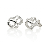 Brinco Em Prata 925 Coração E Infinito