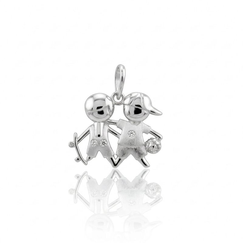 Pingente Em Prata 925 Filhos Meninos