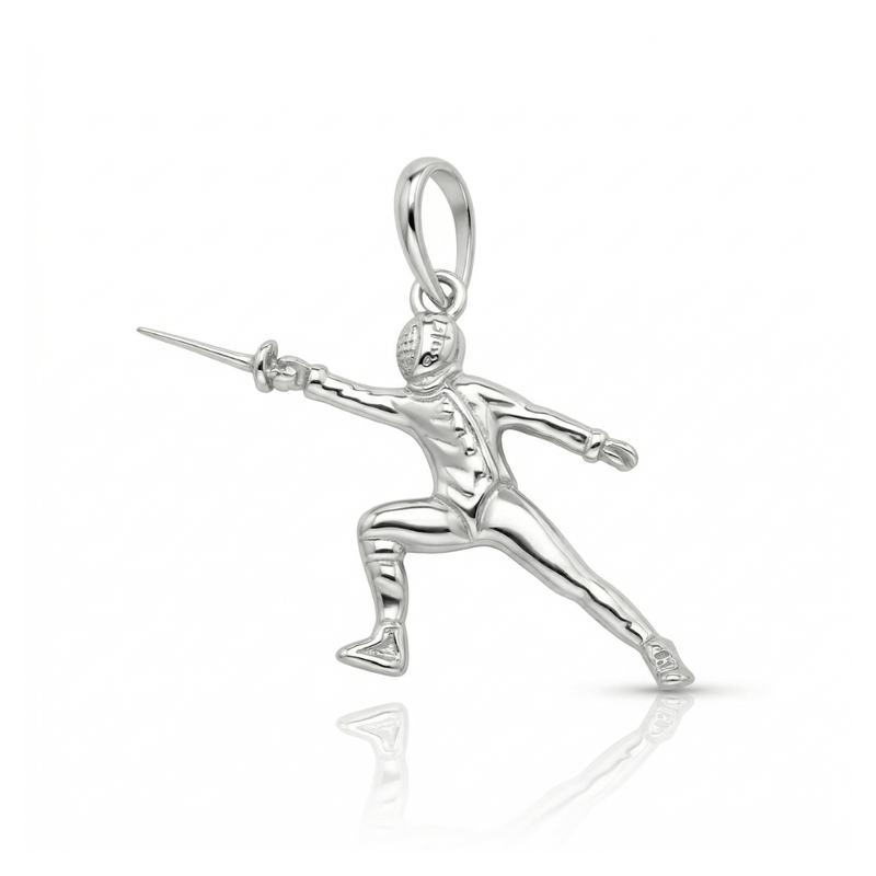 Pingente De Prata 925 Esgrimista