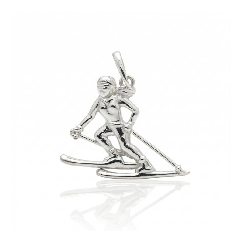 Pingente Em Prata 925 Ski Feminino