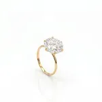 Anel Solitário De Ouro 18K Com Moissanite 12mm