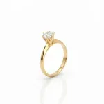 Anel Solitário De Ouro 18K Com Moissanite 6mm