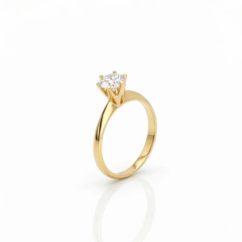 Anel Solitário De Ouro 18K Com Moissanite 6mm