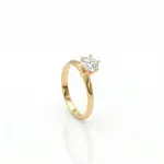 Anel Solitário De Ouro 18K Com Moissanite 6mm