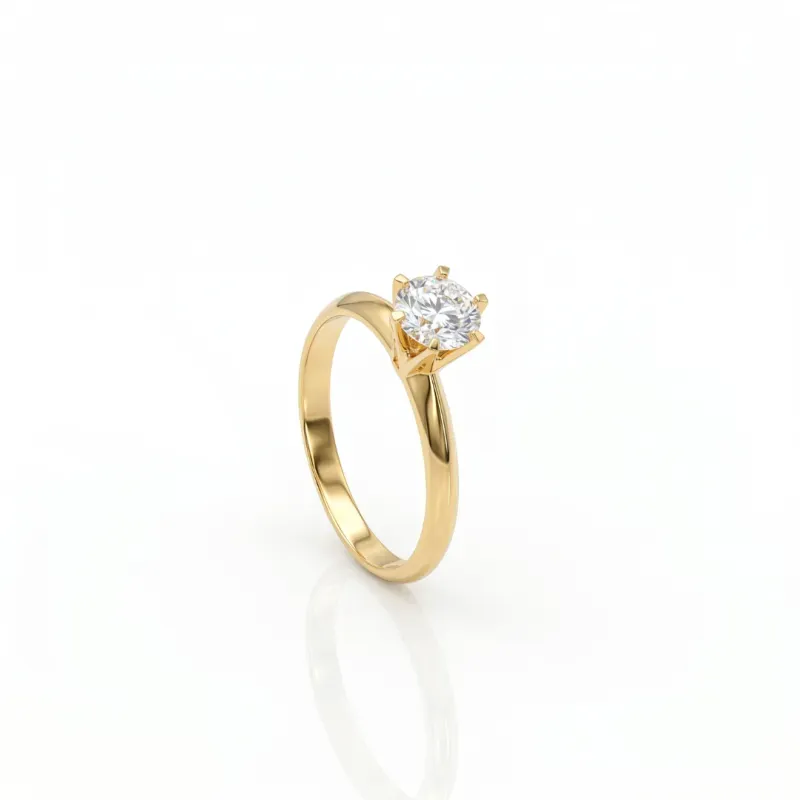 Anel Solitário De Ouro 18K Com Moissanite 6mm