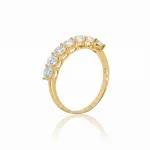 Meia Aliança Ouro 18K com Moissanites 3,5mm