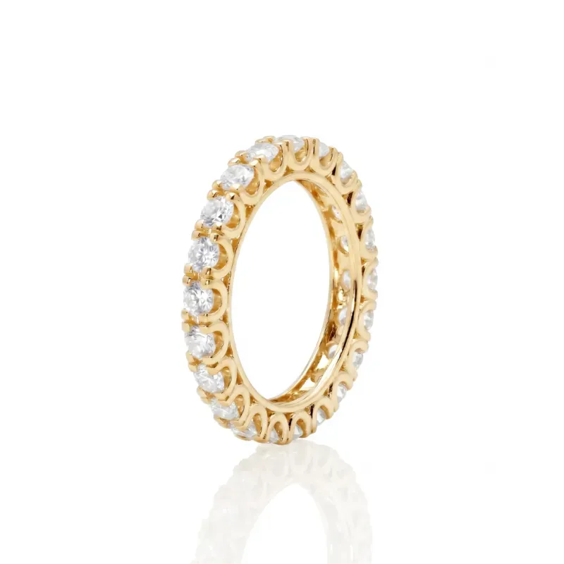 Aparador de Aliança Ouro 18K Moissanites 3mm