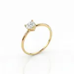 Anel Solitário De Ouro 18K Com Moissanite Coração 5.5mm