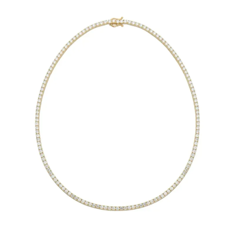 Colar Riviera De Ouro 18K Em Moissanites