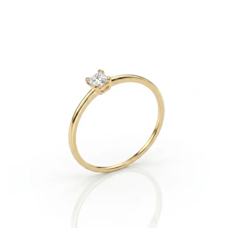 Anel Solitário De Ouro 18K Moissanite 2,8mm