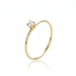 Anel Solitário De Ouro 18K Moissanite 3mm