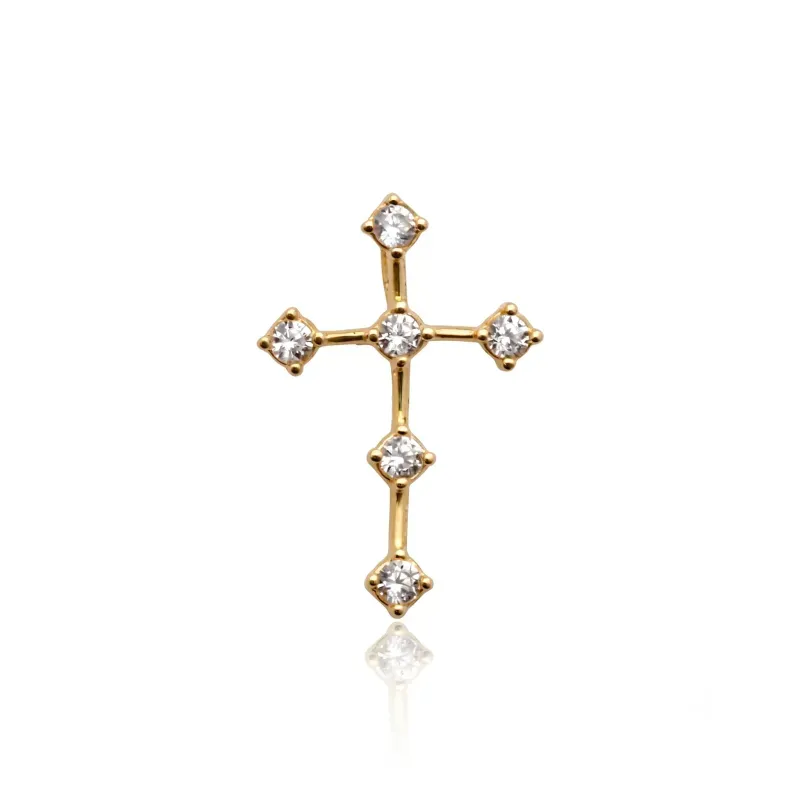 Pingente-De-Ouro-18K-Cruz-Fina-com-Zirconias-14mm