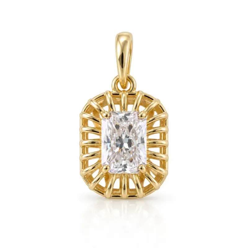 Pingente-de-Ouro-18K-com-moldura-de-fios-com-pedra-de-Moissanite-Retangular