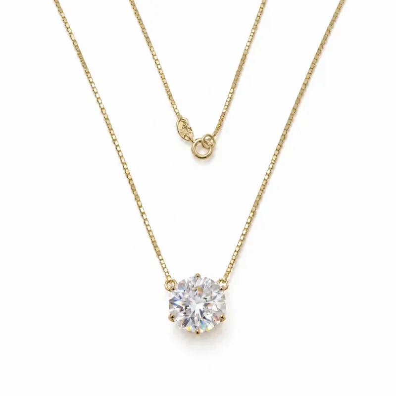 Colar-De-Ouro-18k-Ponto-De-Luz-Solitario-Moissanite-10mm